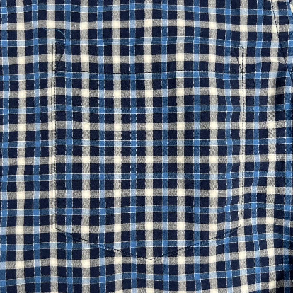 Banana Republic Shirt Mens Large Blue Plaid Long Sleeve Button Up Casual Work
